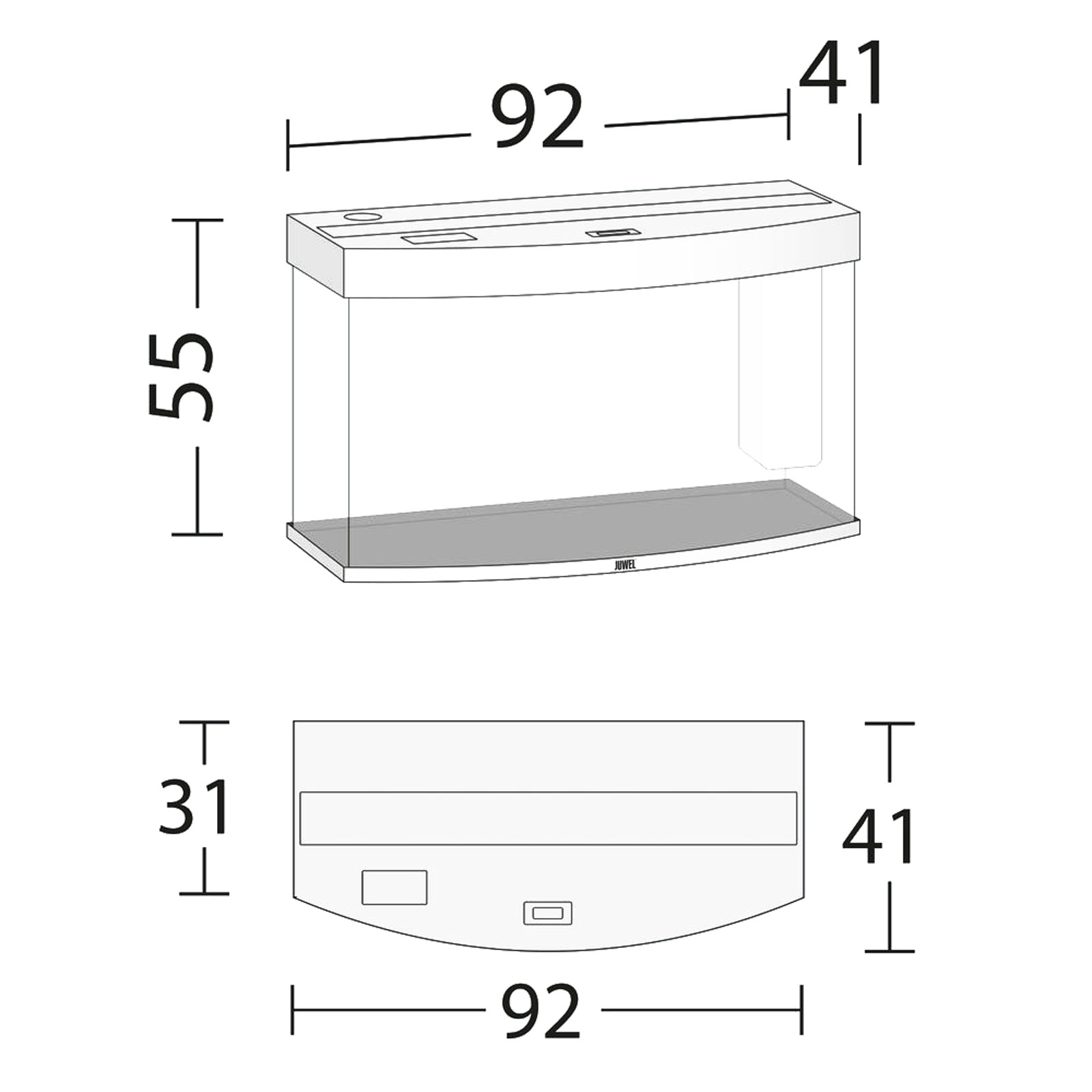 Juwel Acquario Vision 180 Litri LED Nero mis. 92x41x55H cm