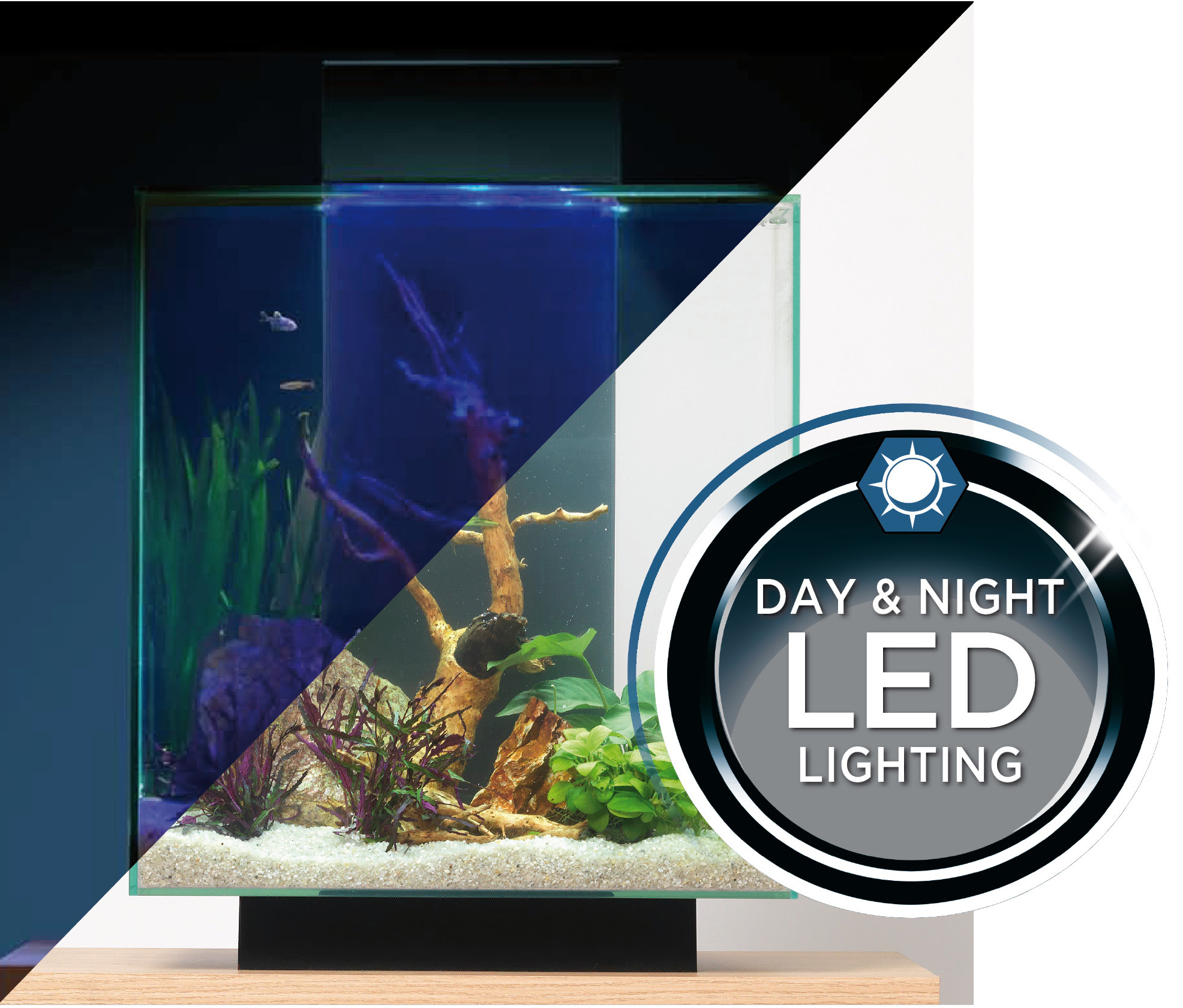 Askoll Acquario Fluval Edge 2.0 Led e Luce lunare 46Lt White 43x35x59h cm New 2018