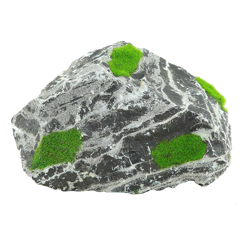 Zolux Ki Pouss Roccia Bicolore M5 con semi di Glossostigma foto reale e misure 18x10x12h cm