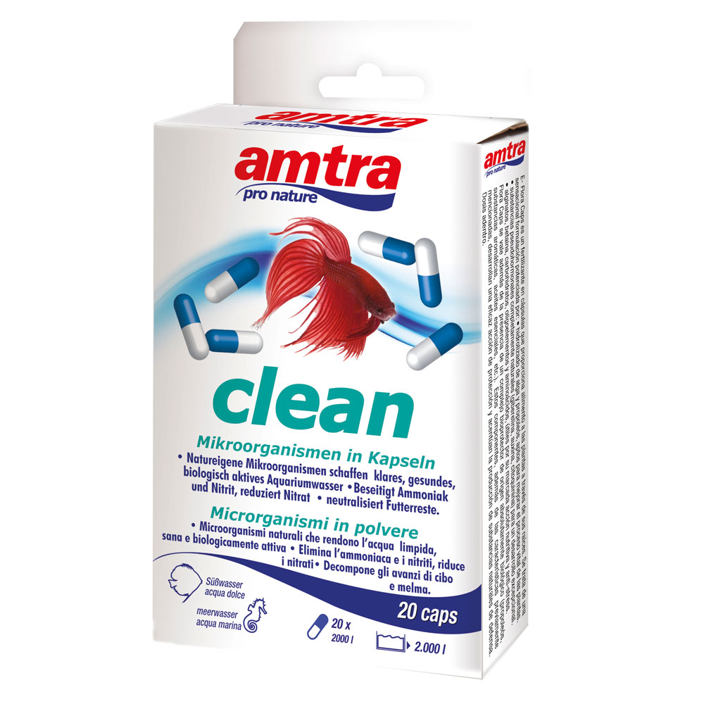 Amtra Clean Batteri e Microrganismi naturali depuratori 20 Caps per 2000 l