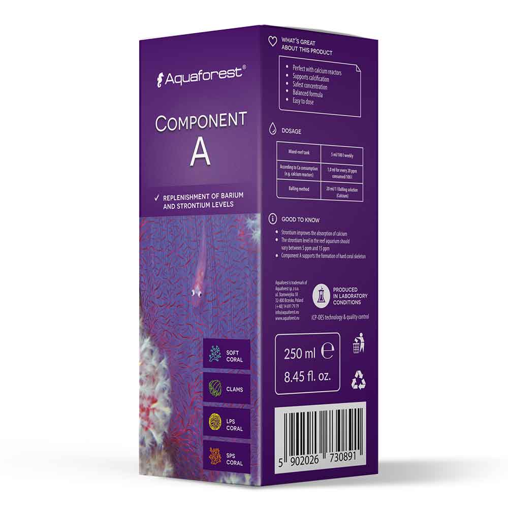 Aquaforest Component A integratore di stronzio e bario per acqua marina 200 ml