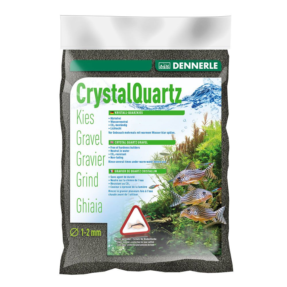 Dennerle Crystal Quartz Ghiaia Cristallo di Quarzo Nero diamante 10Kg