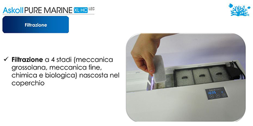Askoll Acquario Pure Marine XL HC Bianco con Sale OMAGGIO 76x36x57h cm 130Lt