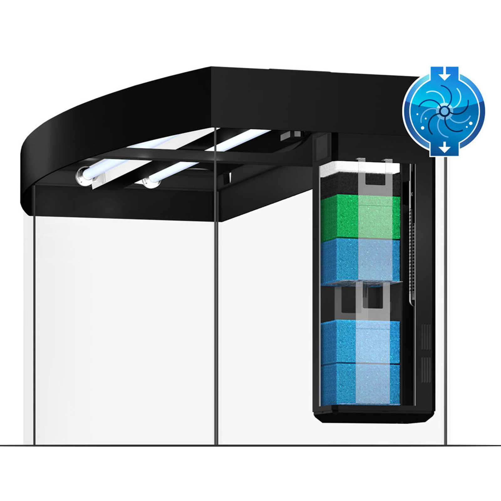 Juwel Acquario Vision 260 Litri LED Nero mis. 121x46x64H cm