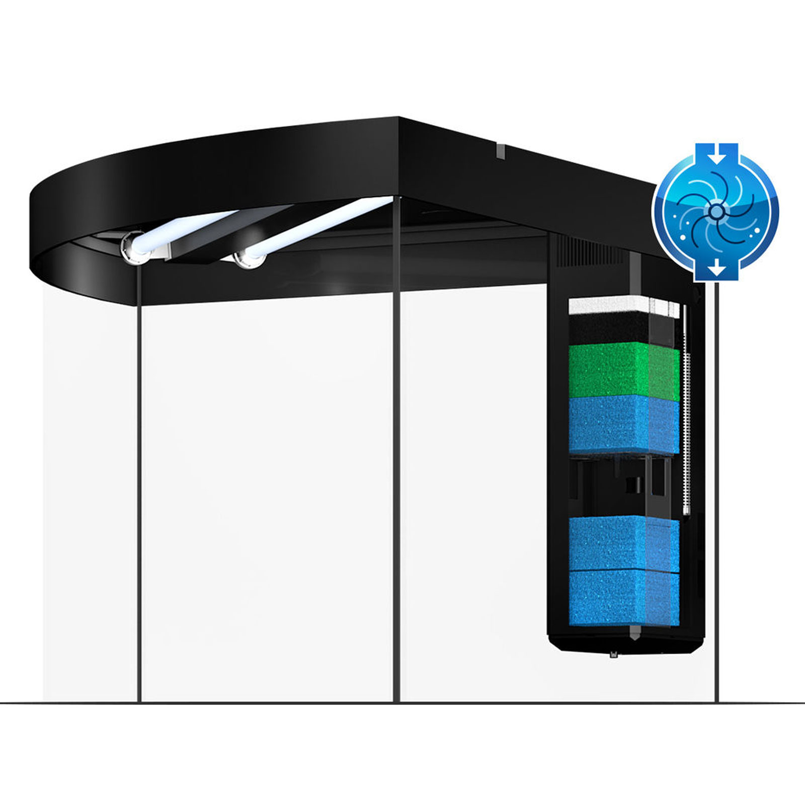 Juwel Acquario Trigon 190 Litri LED Bianco mis. 98,5x70x60H cm