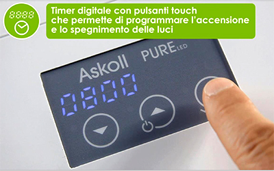 Askoll Acquario Pure LED XL Absolute Black 76x36x43,5h cm 94Lt