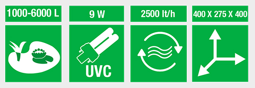 Amtra Pond Bio Filter Set 6000 Filtro per vasche fino a 6000 litri con UV 9W