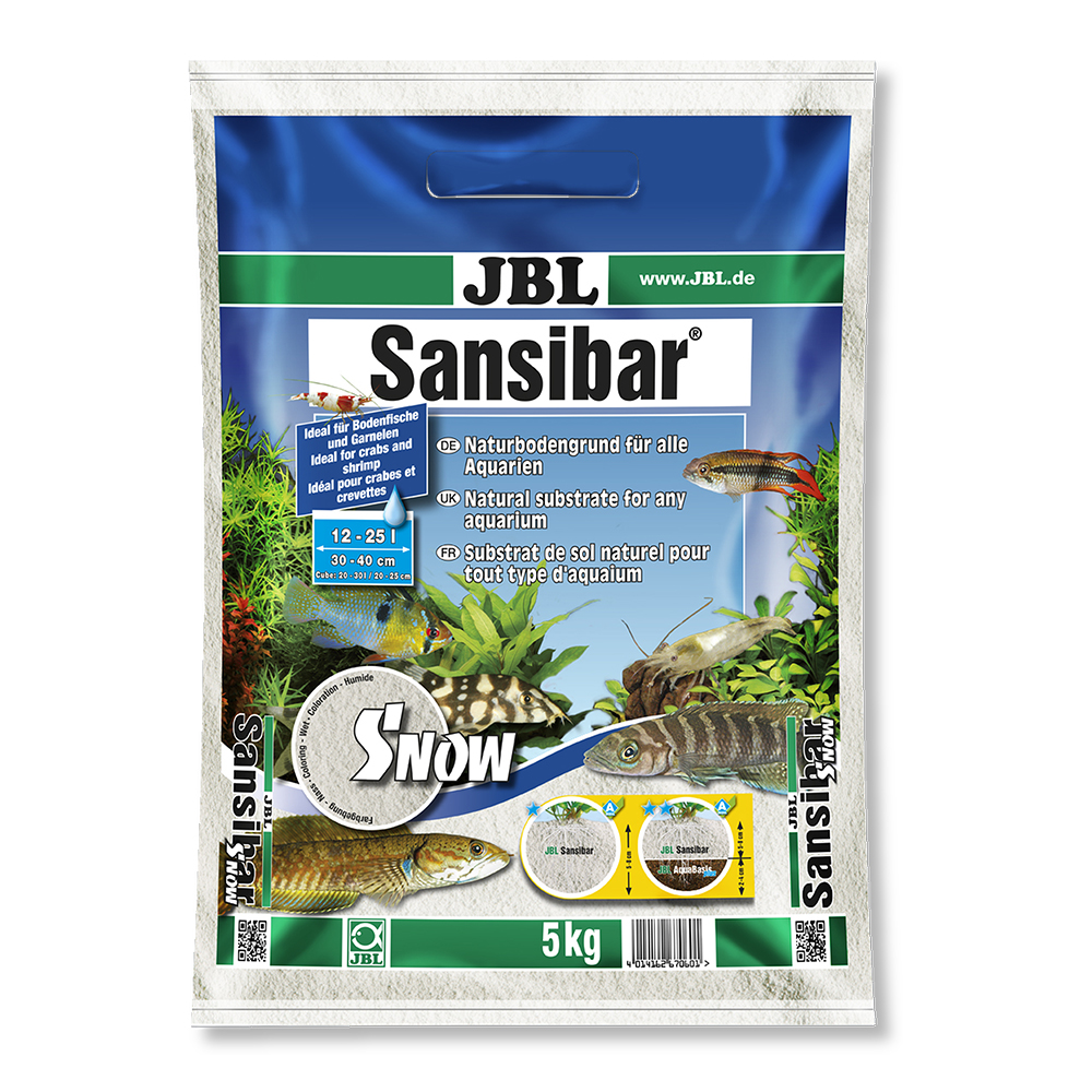 Jbl Sansibar Snow Substrato Bianco per acquari d'acqua dolce e marina 0,1-0,6mm 5Kg