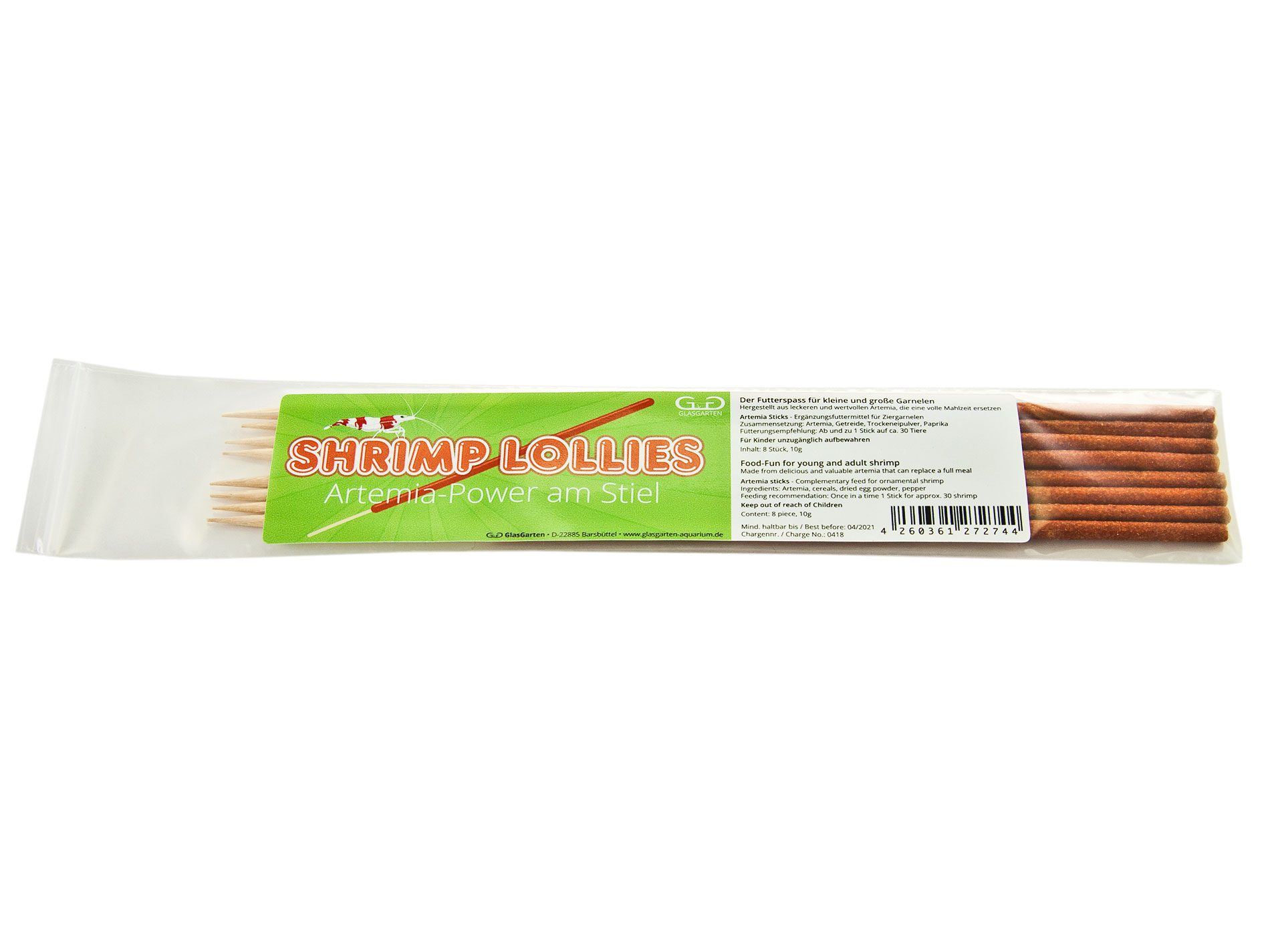GlasGarten Shrimp Lollies Artemia Power 8 Stick
