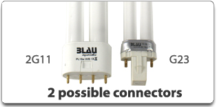 Blau Aquaristic Lampada PL Bianca/Blu 9W G23 (2 pin)