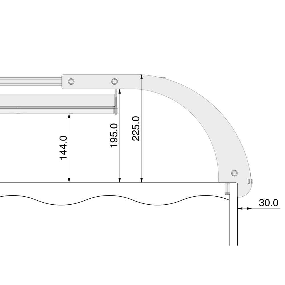 Gnc Bridge 1 Supporto per Plafoniera BluRay M per Vasche da 40 a 60cm