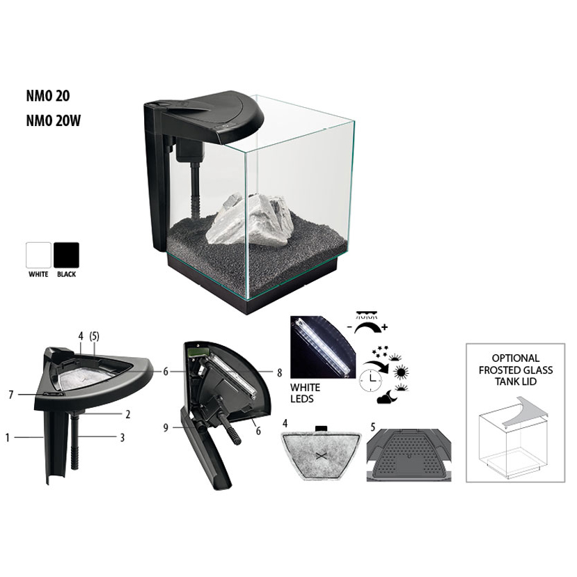 Newa More 20 Acquario Freshwater Completo Led Touch 18Lt Bianco New Nov 2021