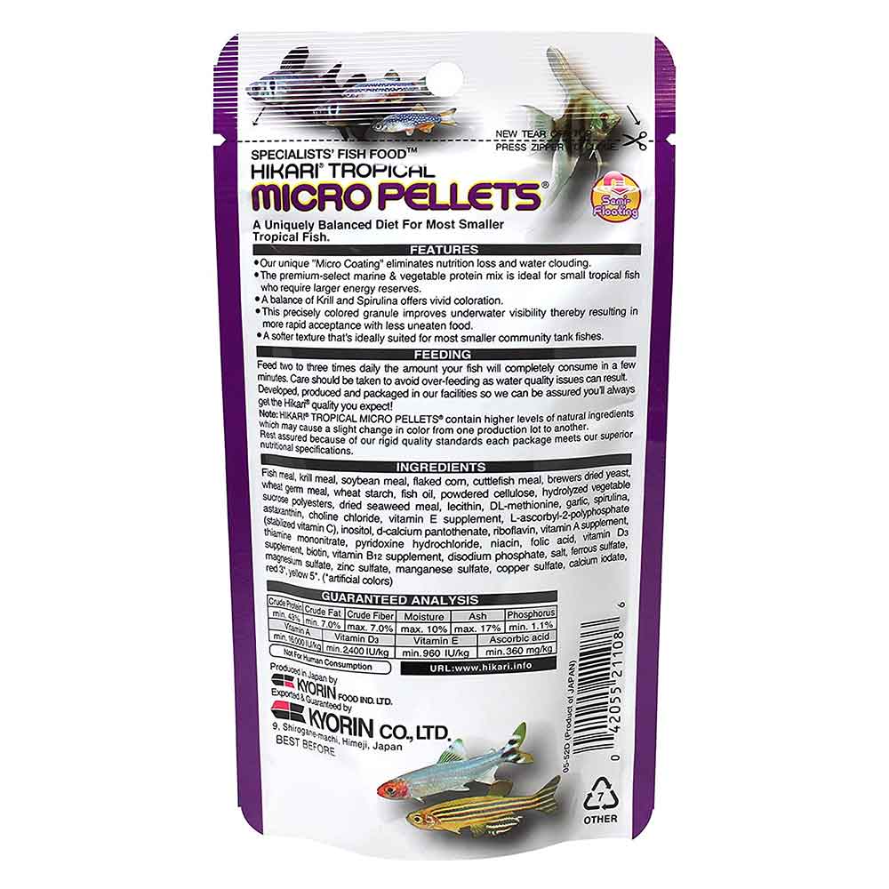 Hikari Tropical Micro Pellets per Piccoli Pesci 45g