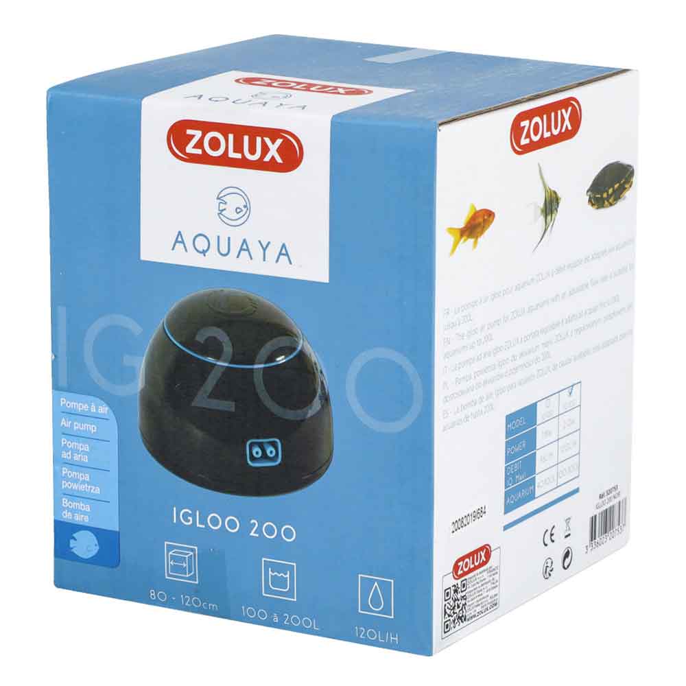Zolux Igloo 200 Areatore 2 uscite per 100-200l Nero