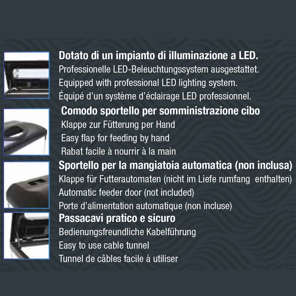 Amtra Acquario System V260 Led completo Nero 65lt 60x32x42h cm