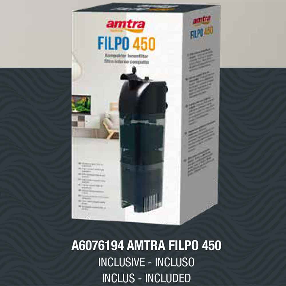 Amtra Acquario System V2 60 Led completo Nero 65lt 60x32x42h cm