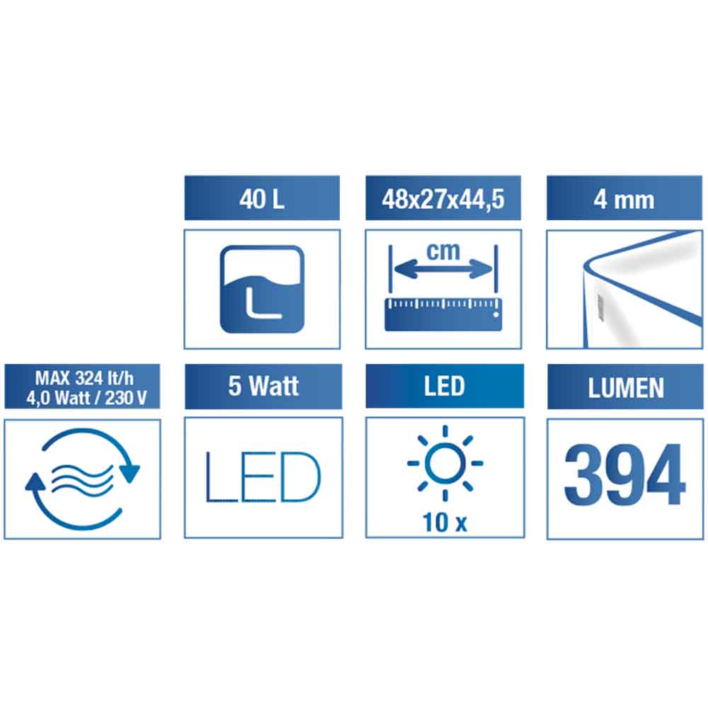 Amtra Acquario Laguna 50 Led 50lt 48x27x44.5h cm