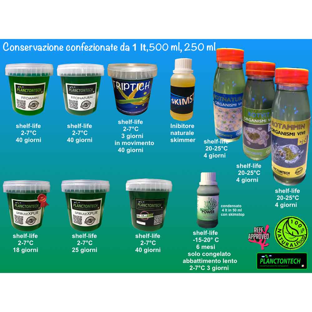 Planctontech SpiruleX PUR HD (High Density)Fitoplancton Vivo con Spirulina Super Forte e aminoacidi 50ml