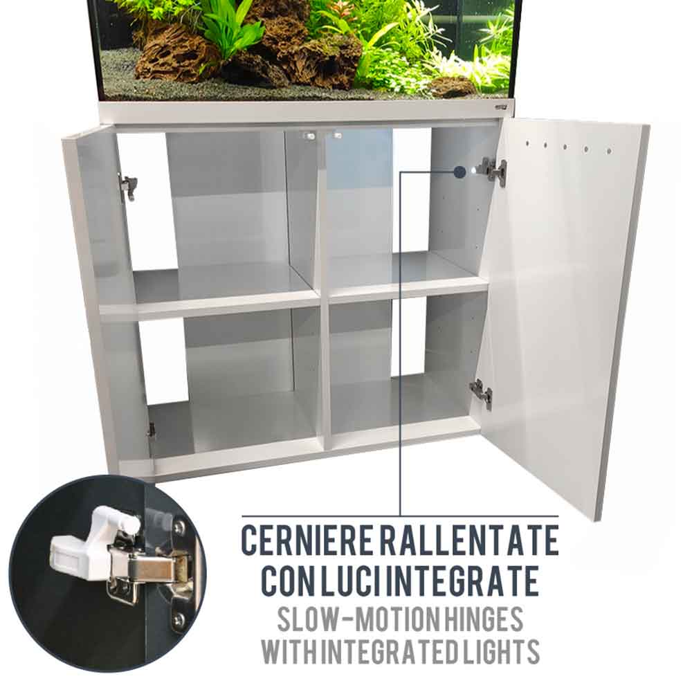 Amtra Acquario Alux Bianco Combi con Mobile 220L 90x45x148h cm