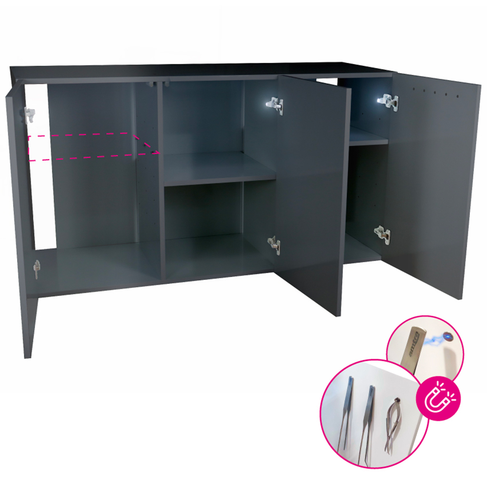 Amtra Acquario Alux Grey Combi con Mobile e Filtraggio 450L 150x45x148h cm