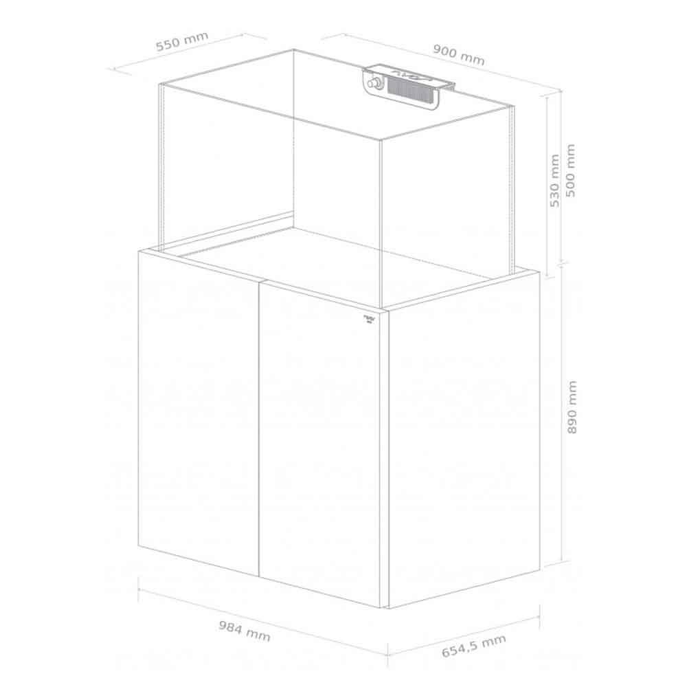 Nyos OPUS 330 G2 Pro Line Bianco Acquario Marino Reef 90x55x 53h cm