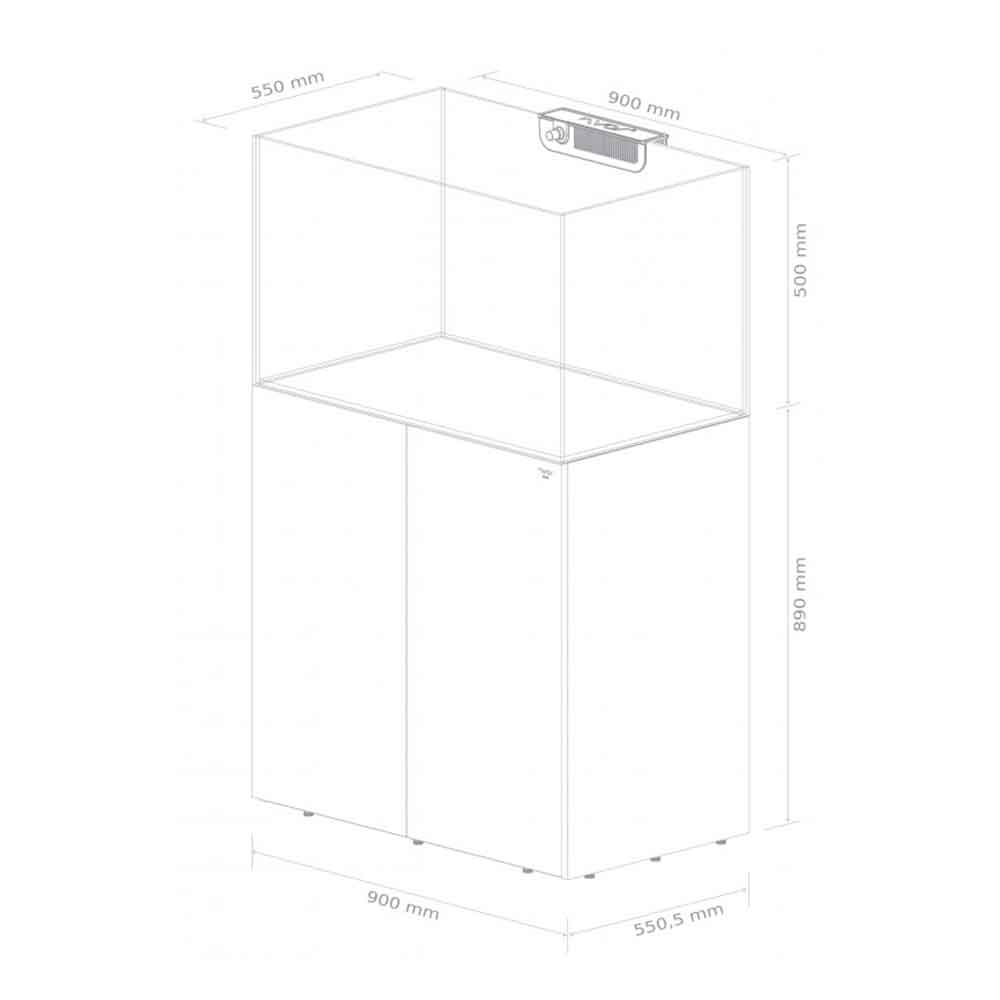 Nyos OPUS 330 G2 Slim Line Bianco Acquario Marino Reef 90x55x53h cm