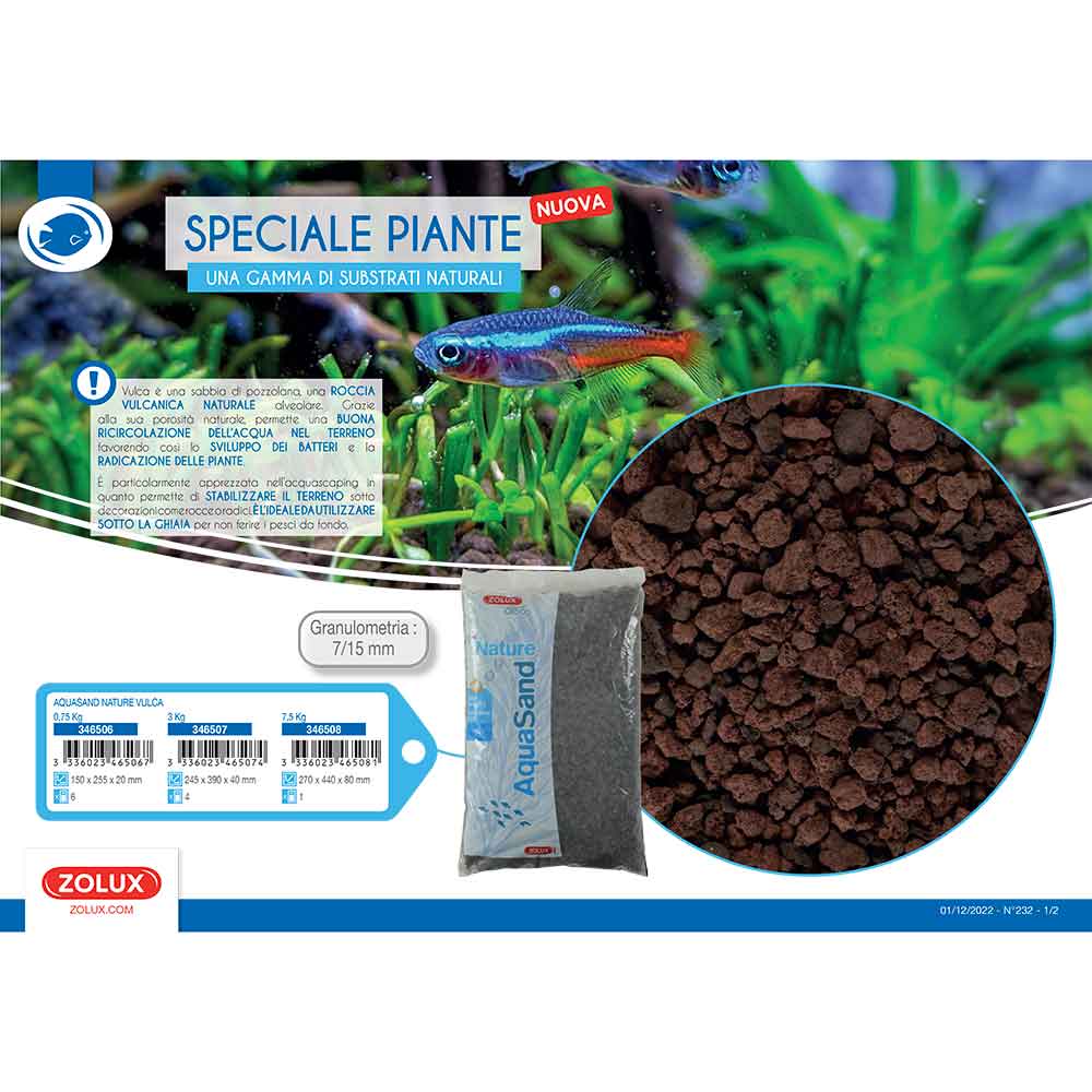Zolux AquaSand Vulcanica Naturale 3kg 7/15mm