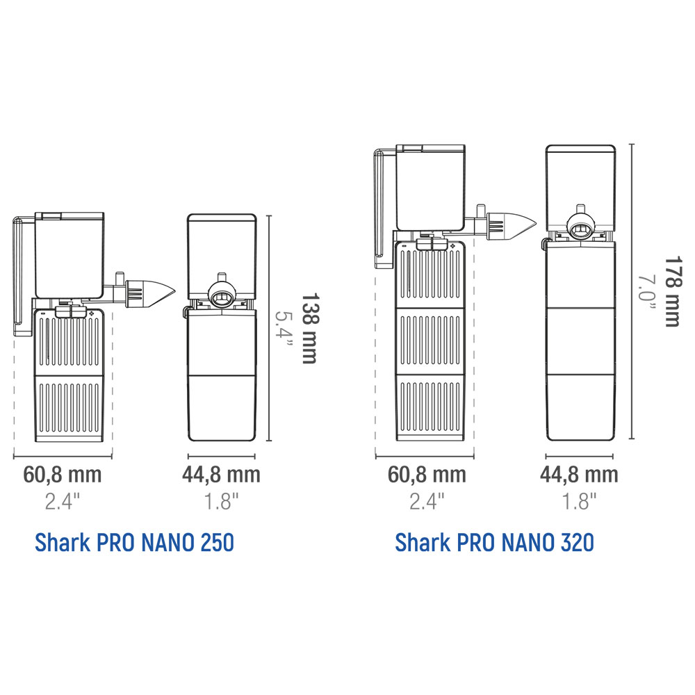 Sicce Shark Pro Nano 250 Filtro Interno per Acquari e Tartarughiere 60-75 litri