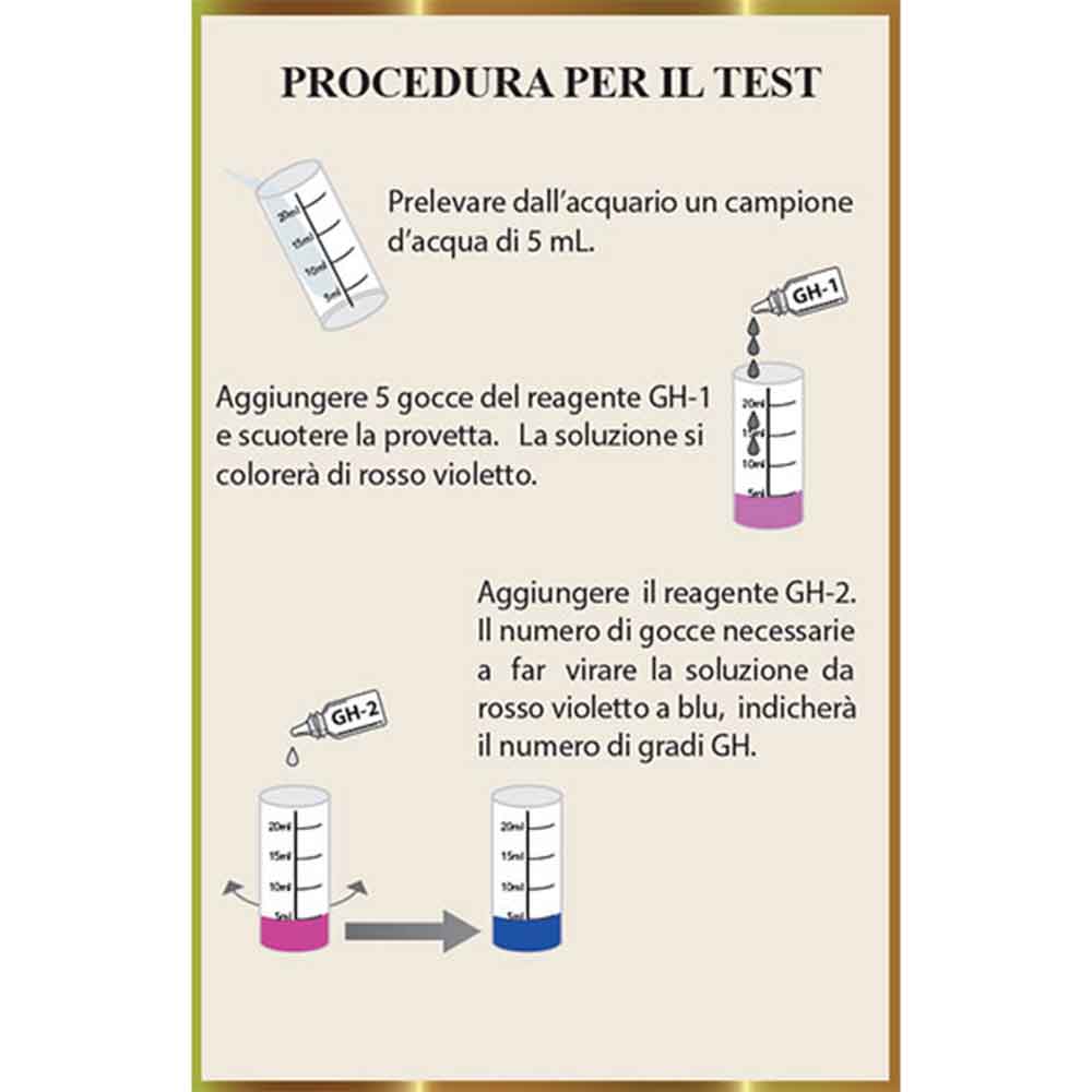 Shg Test GH Durezza totale per acqua dolce 40 misurazioni
