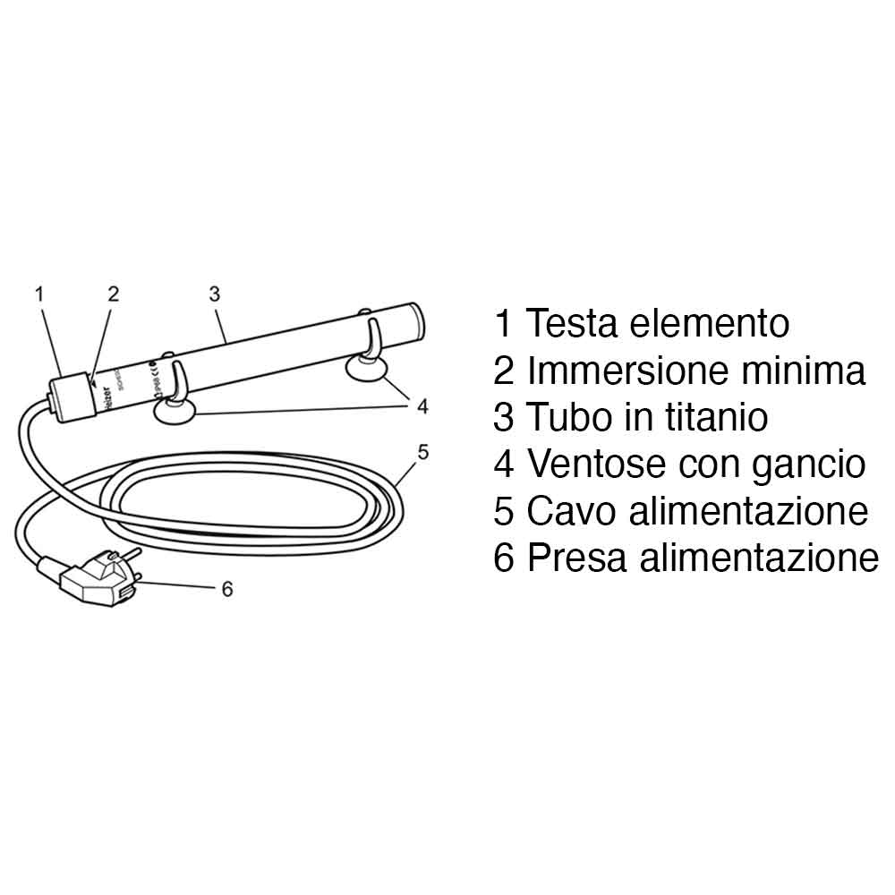 Schego Elemento riscaldante in titanio 300W