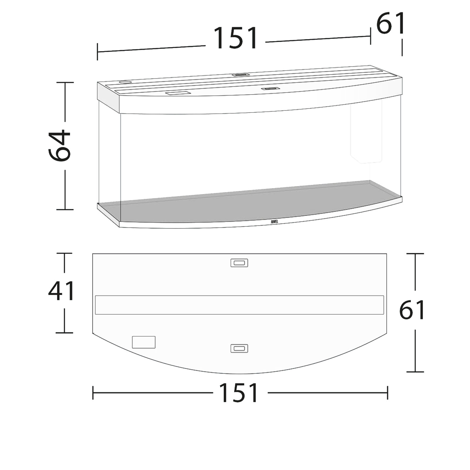 Juwel Acquario Vision 450 Litri LED Bianco mis. 151x61x64H cm