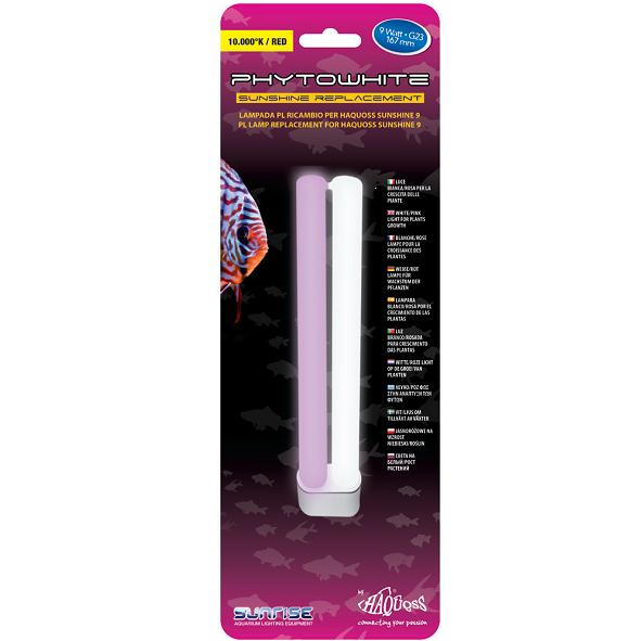 Haquoss Lampada PL Bianca 10000°K/Rosa 9W attacco G23 (2PIN) per Sunshine