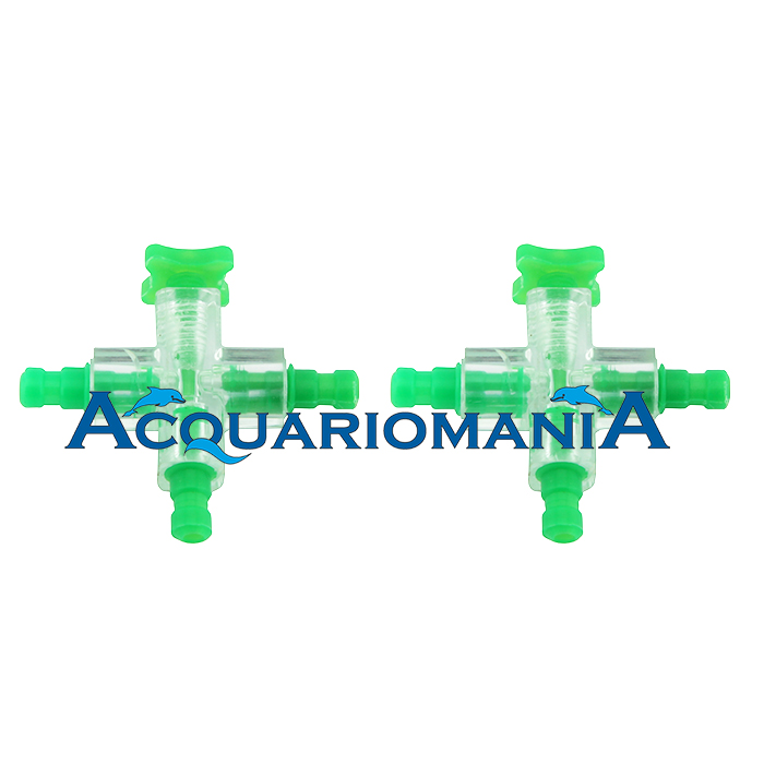 Wave Valvola Rubinetto aria trasparente a due vie per tubi4-6mm areatori 2pz