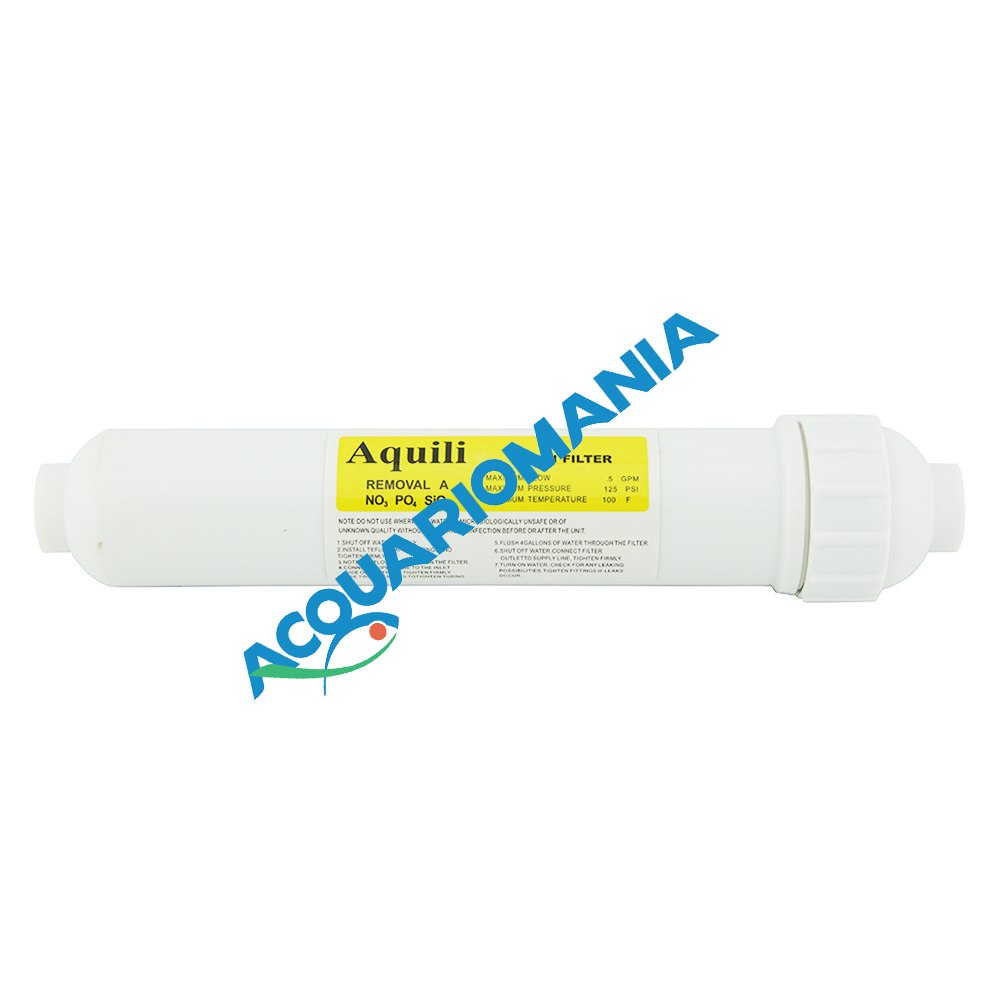 Aquili Cartuccia NPS Anti NO3 PO4 SiO in linea per impianti osmosi 250ml
