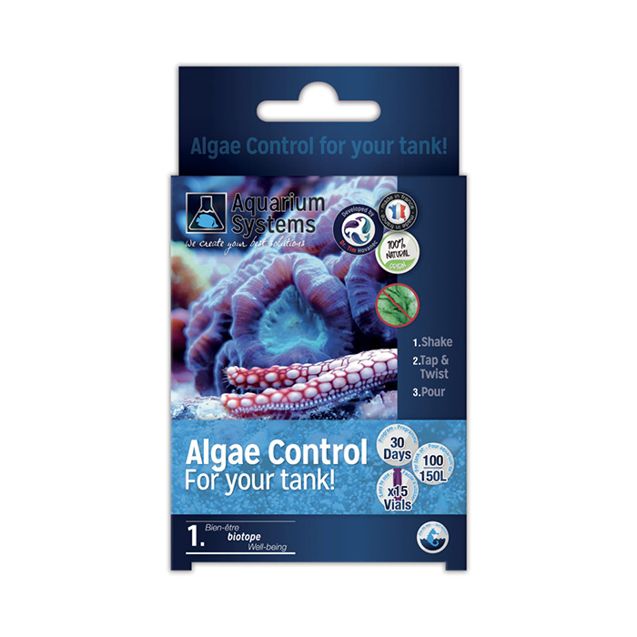 Aquarium Systems Algae Control Marine Antialghe per marino contro Cianobatteri 15 fiale per acquari 100-150L