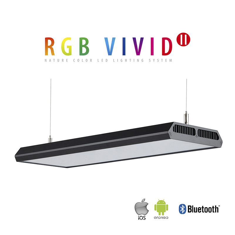 Chihiros VIVID II RGB Bluetooth Plafoniera Led per acquario dolce 43cm 130W 8000K° Nera
