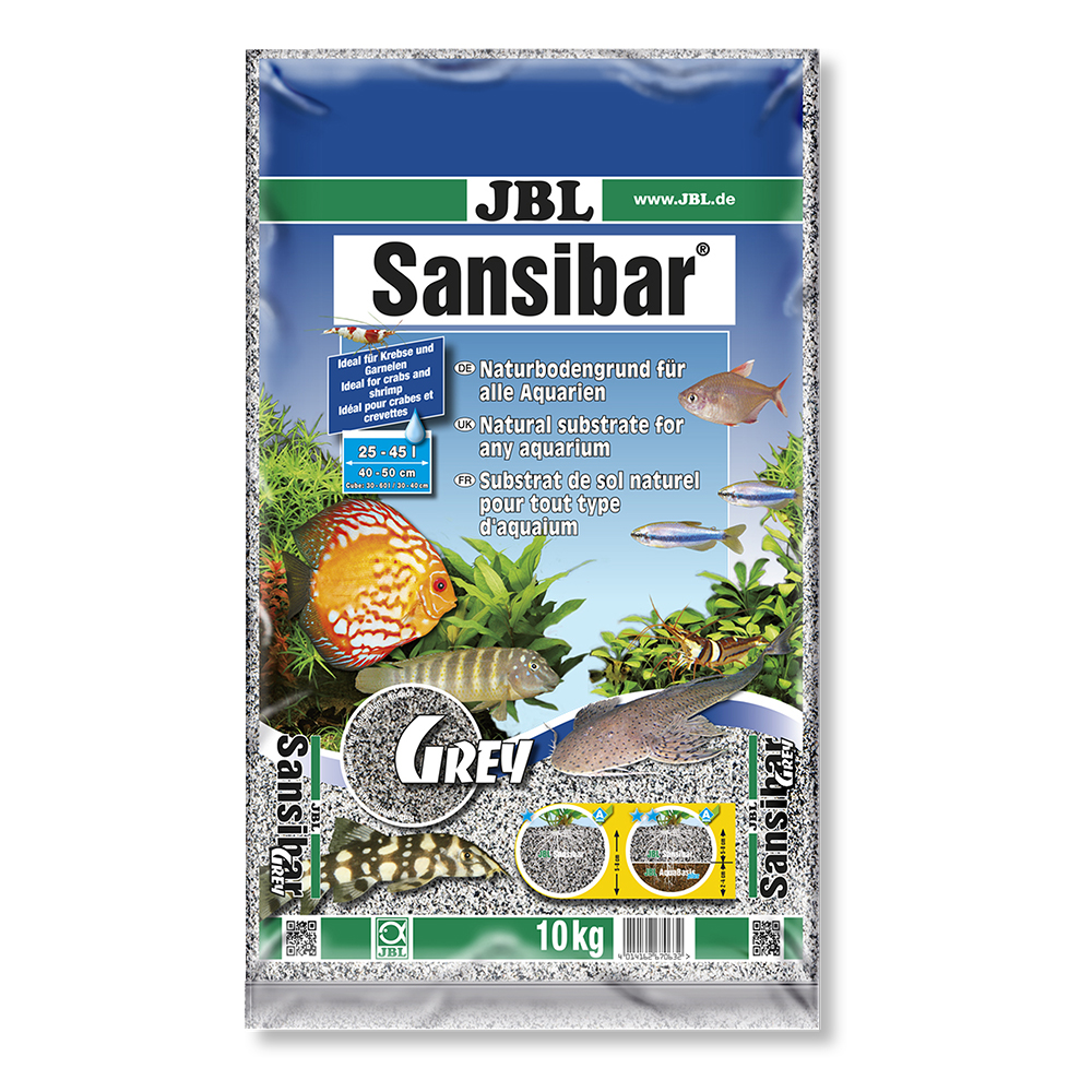 Jbl Sansibar Grey Substrato grigio per acquari d'acqua dolce e marina 0,2-0,6 mm 10Kg