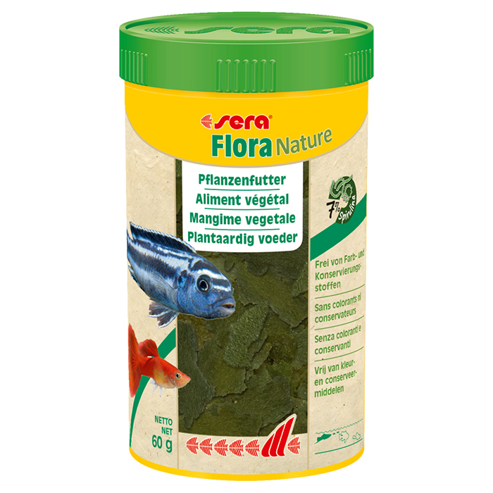 Sera Flora Nature Scaglie vegetali con Spirulina 250 ml 60 g