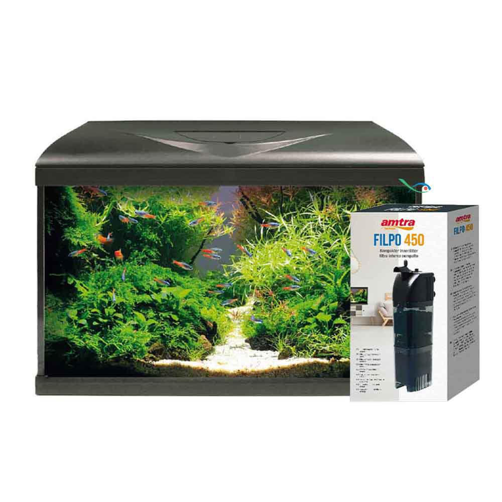 Amtra Acquario System Tank V2 60 Led con Filtro Filpo Nero 65lt 60x32x42h cm