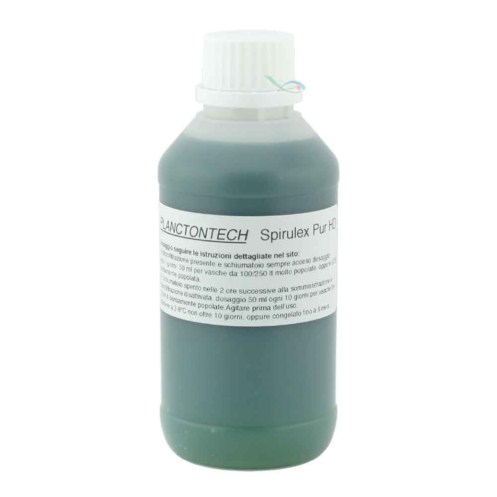 Planctontech SpiruleX PUR HD (High Density)Fitoplancton Vivo con Spirulina Super Forte e aminoacidi 50ml