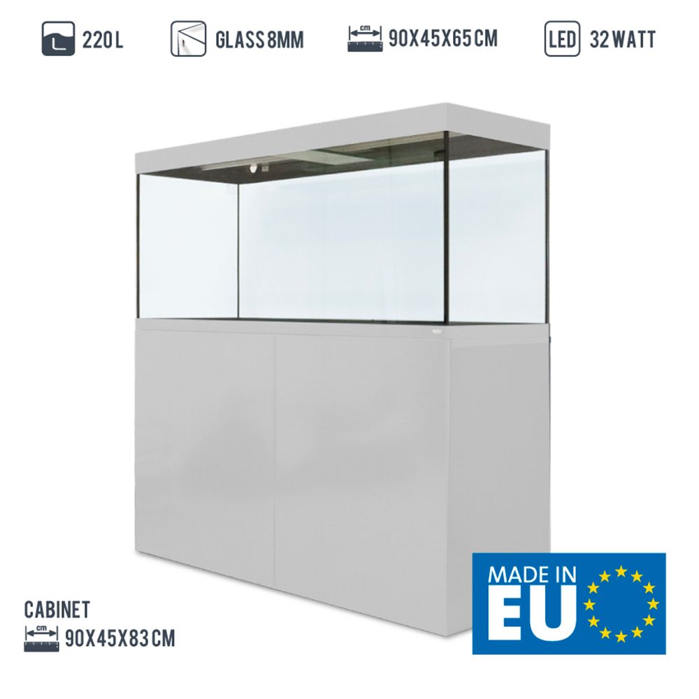Amtra Acquario Alux Bianco Combi con Mobile e Filtraggio 220L 90x45x148h cm