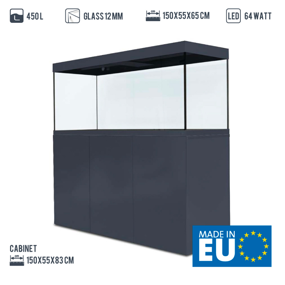 Amtra Acquario Alux Grey Combi con Mobile e Filtraggio 450L 150x55x148h cm