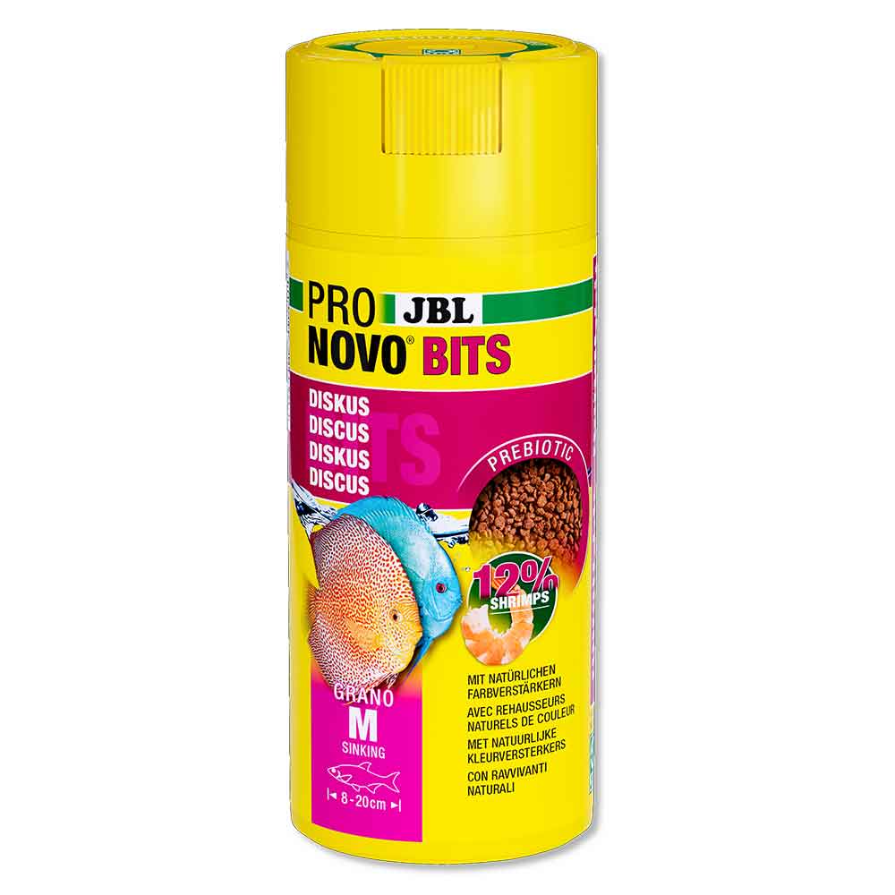 Jbl ProNovo Bits Diskus Grano M Granulare con Shrimps e Prebiotici 250ml 120gr