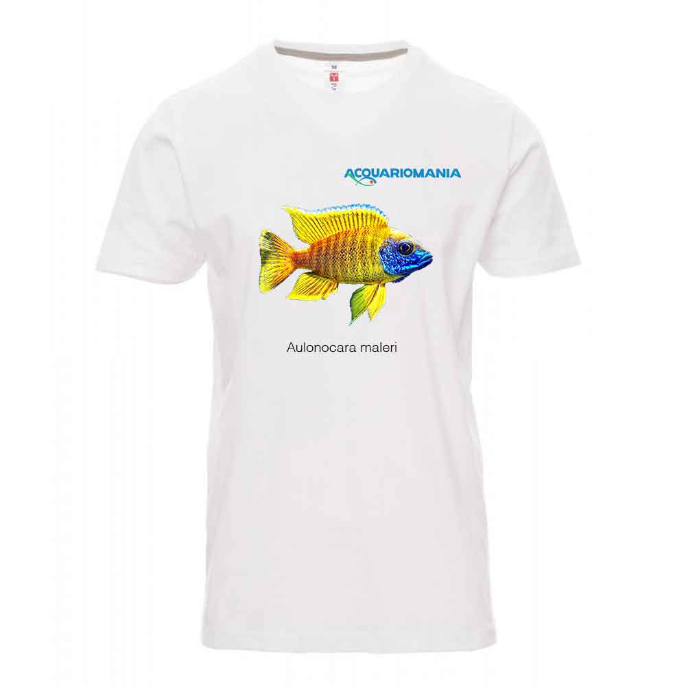 T-Shirt Uomo Aulonocara maleri Bianca Taglia M Cotone 100%