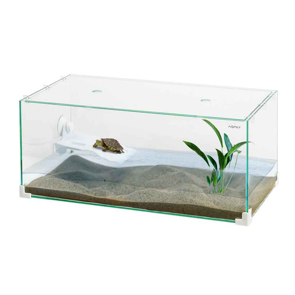 Aqpet Tortuga 50 Tartarughiera in vetro con isolotto 50X27X20h cm