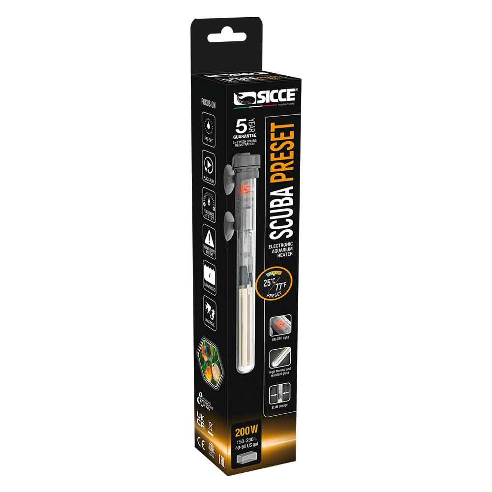 Sicce Riscaldatore Scuba Preset 200W 33cm