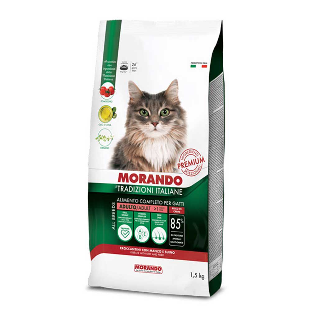 Morando Premium Adulto Croccantini per Gatto con Manzo e Suino 1,5Kg