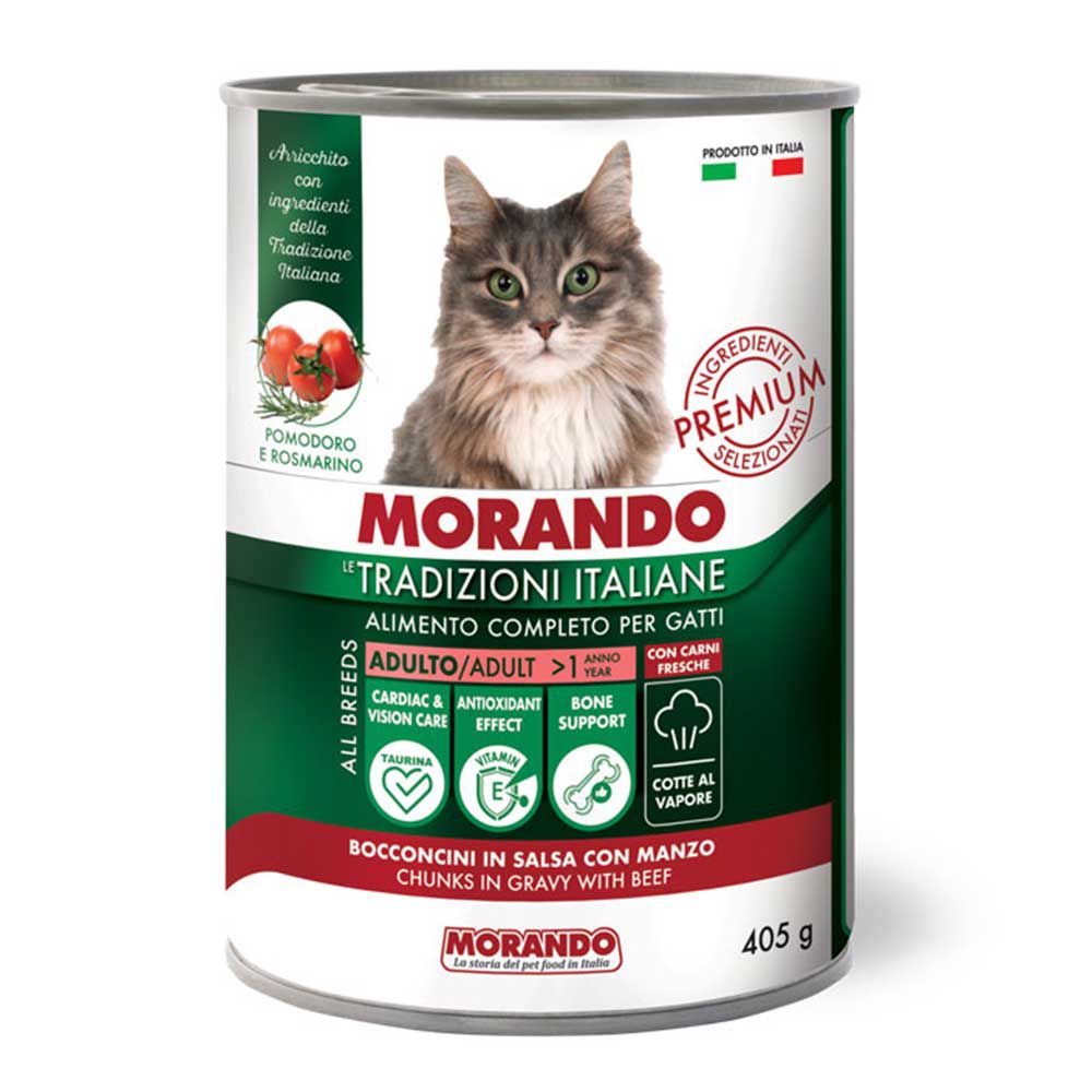 Morando Premium Adulto Umido per Gatti Bocconcini in salsa con Manzo 405gr