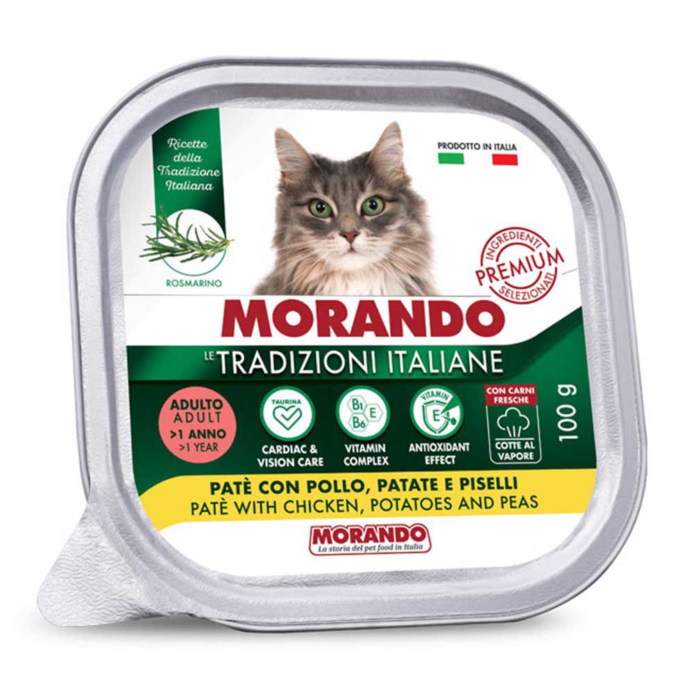 Morando Premium Adulto Umido Patè per Gatto con Pollo Patate e Piselli 100gr