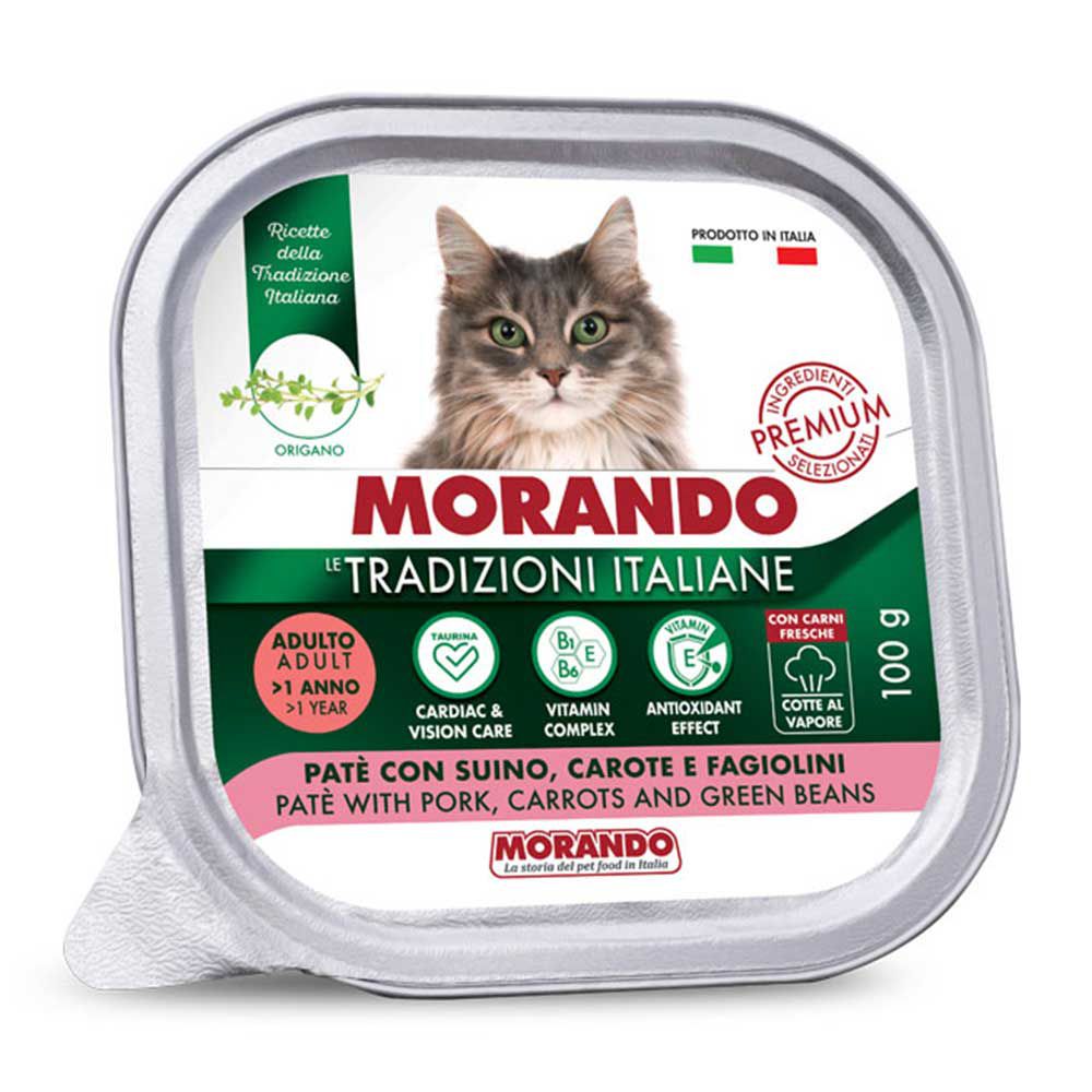 Morando Premium Adulto Umido Patè per Gatto con Suino Carote e Fagiolini 100gr